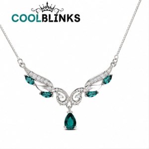 Cool Blinks Angel Wing Necklace  – Silver Tone Plated Chain