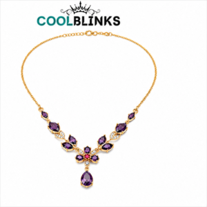 Cool Blinks Floral Cluster Necklace – Gold Tone Plated Chain