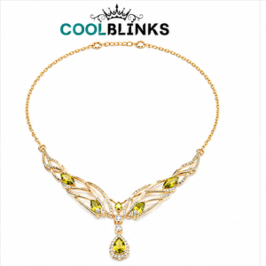 Cool Blinks Wing Feather Necklace  – Gold Tone Plated Chain
