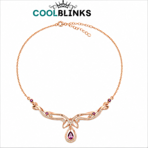 Cool Blinks Infinity Swirl Necklace – Rose Gold Tone Plated Chain