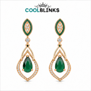 Cool Blinks Marquise Top Drop Earrings – Rose Gold Tone Plated Frame Design