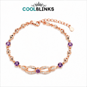 Cool Blinks Infinity Link Bracelet   – Rose Gold Tone Plated Adjustable Chain
