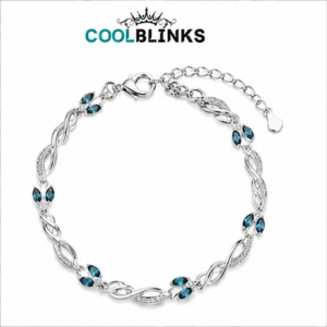 Cool Blinks Twisted Infinity Bracelet   – Silver Tone Plated Chain
